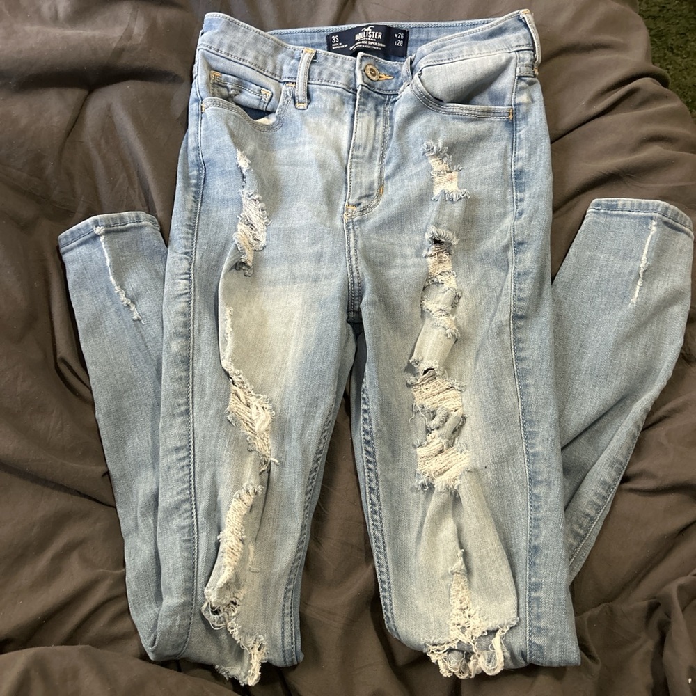 Hollister Light Blue Distressed Skinny Jeans